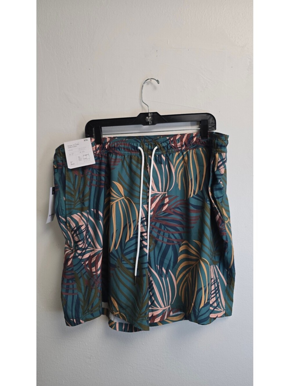Goodfellow & Co Men’s Swim Trunks XXL Teal Palm 7” NWT